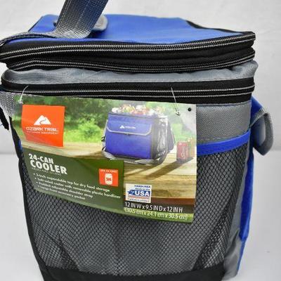 Ozark Trail 24 Can Soft Side Cooler, Removable Hardliner. Blue, $15 Retail - New