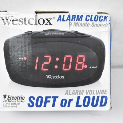 Westclox Super-loud Led Electric Alarm Clock (black) - New