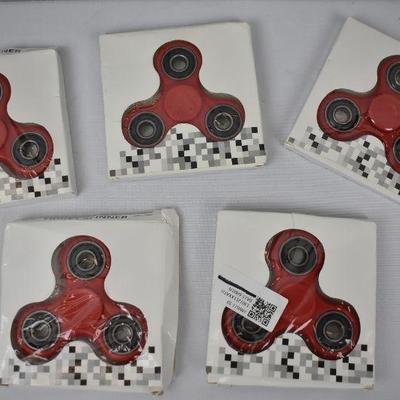5 Fidget Spinners, all Red & Black - New