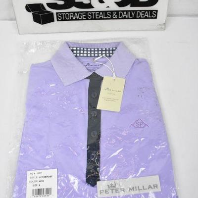 Men's Polo-Style Shirt by Peter Millar, Purple & Navy Size Small - New