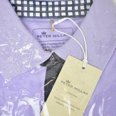 Men's Polo-Style Shirt by Peter Millar, Purple & Navy Size Small - New