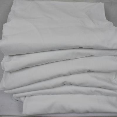 Twin XL Fitted Sheets, Qty 6 - White, 300 thread count. No packaging - New