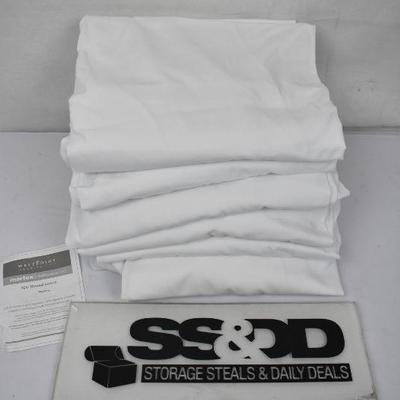 Twin XL Fitted Sheets, Qty 6 - White, 300 thread count. No packaging - New
