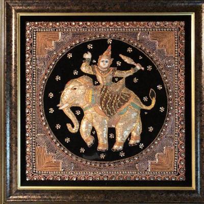 Pair Thai Embroidered Art