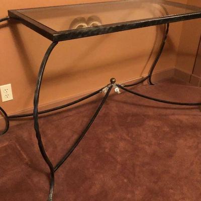 Metal & Glass Foyer Table / Desk