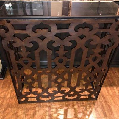 Foyer Table Metal w/glass top