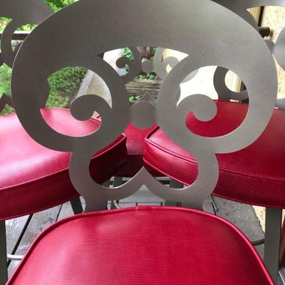 Set of THREE Metal Bar Stools