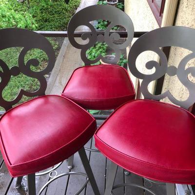 Set of THREE Metal Bar Stools