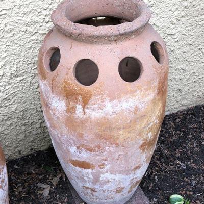 Tall Decorative Terra Cotta Pot