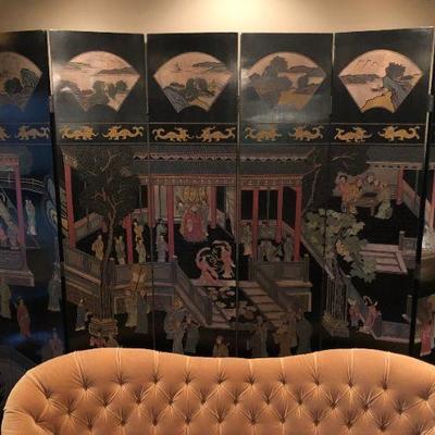 8 Panel Lacquer Asian Screen