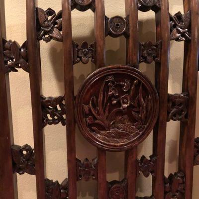 PAIR Asian Style Carved Wood Chairs
