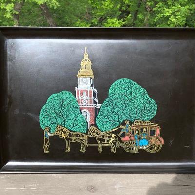 Couroc Colonial Scene Tray
