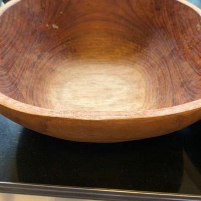 2 wooden kitchen dough bowls