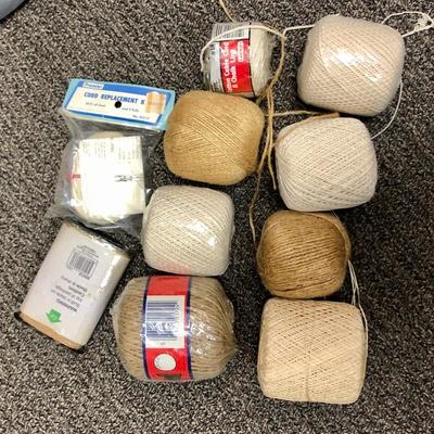 Spools of string and twine lot, 10 pc lot