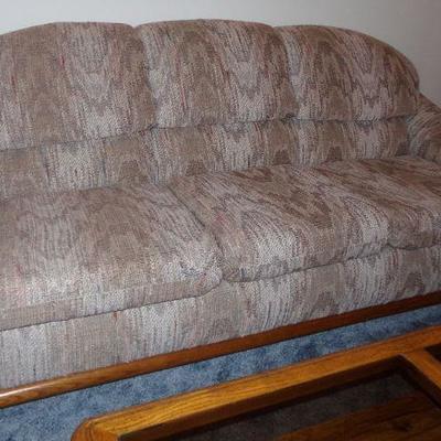 LOT 3  SOFA/COUCH WITH WOODEN ACCENTS