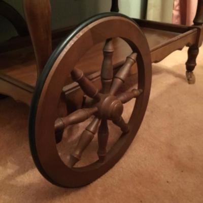 Solid Maple Wood Tea Cart Lot 1640