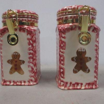 Lot 108 - Pair OF Gingerbread Canisters