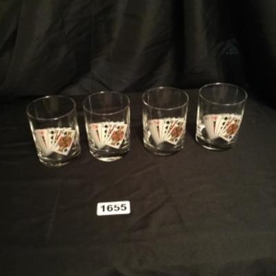Set a 4 card glasses Lot 1655