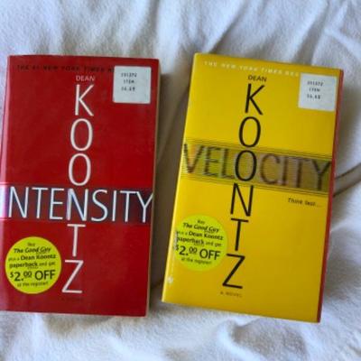 Dean Koontz novels, paperback books INTENSITY & VELOCITY 