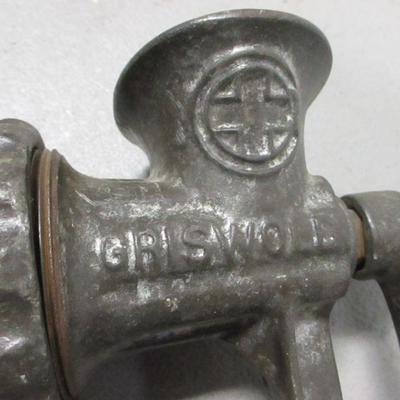 Lot 134 - Griswold Meat Grinder No. 1110, Hand Crank