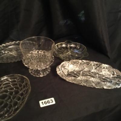 Assorted cut glass dishes Lot 1663