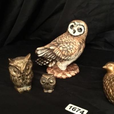 Assorted owls and bird home decor Lot 1674