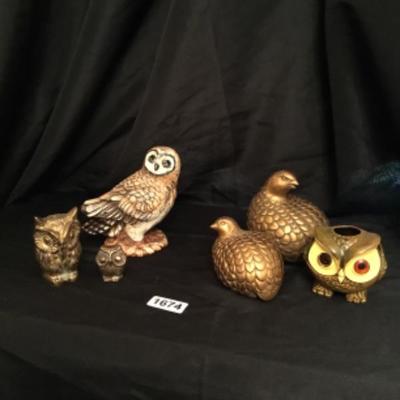 Assorted owls and bird home decor Lot 1674