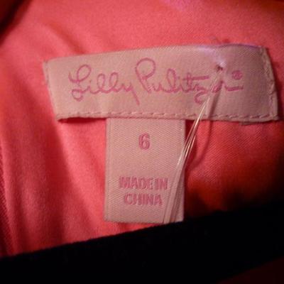 Authentic Lilly Pulitzer Dress - Cap Sleeves Pink with Metallic Threads - Size 6