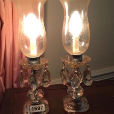 Two glass vintage lamps Lot 1697