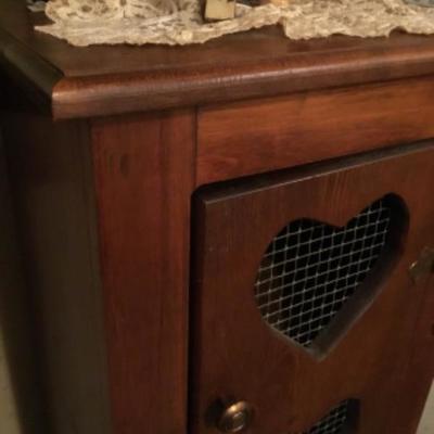 Heart Table with door and shelves Lot 1703