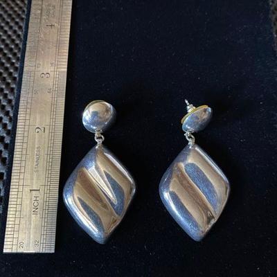 Vintage sterling hollow earrings