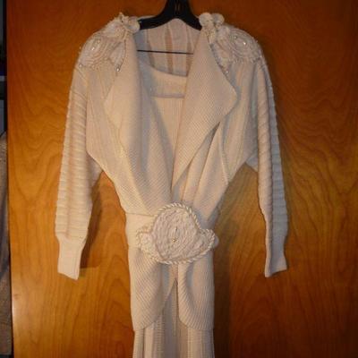 Vintage Mary Farrin Four piece Knit Jacket, Camisole and Skirt with Matching Belt - Size M