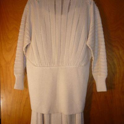 Vintage Mary Farrin Four piece Knit Jacket, Camisole and Skirt with Matching Belt - Size M