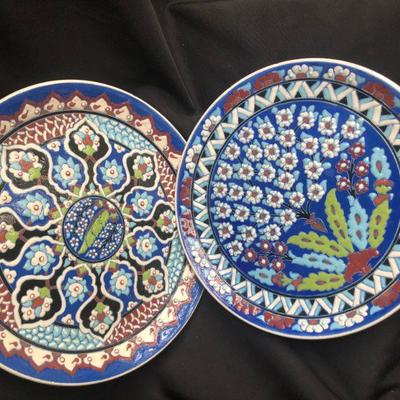 Pair Kutahya Porcelen. Beautifully Drawn and Decorated Plates