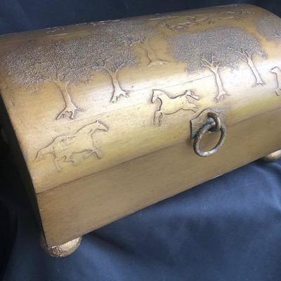 Decorative Equestrian Theme Wooden Box