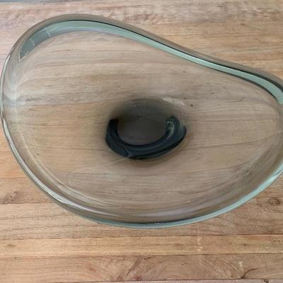 LOT 111 MCM heavy Smokey glass amoeba shape bowl