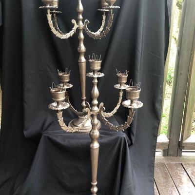 Pair of Large Metal Candelabra.