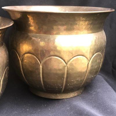 Pair of Vintage Brass Planters 