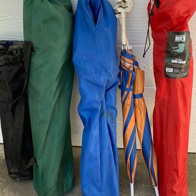 LOT 125 camp chairs & umbrellas