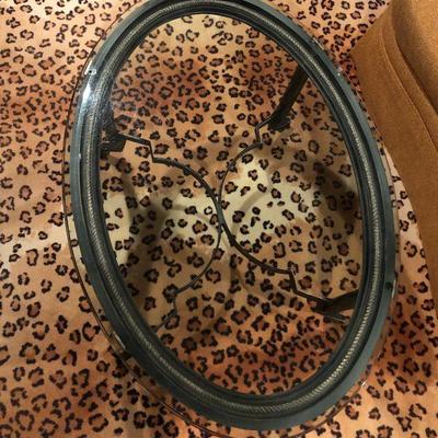 Metal & Glass Oval Coffee Table