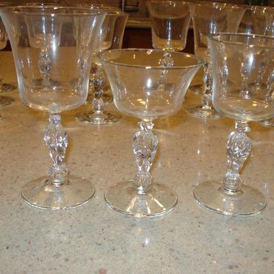 Vintage Libbey Liberty Bell Patriotic Eagle stem glasses  1976 