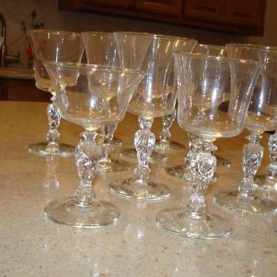 Vintage Libbey Liberty Bell Patriotic Eagle stem glasses  1976 