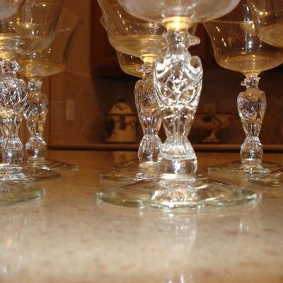 Vintage Libbey Liberty Bell Patriotic Eagle stem glasses  1976 