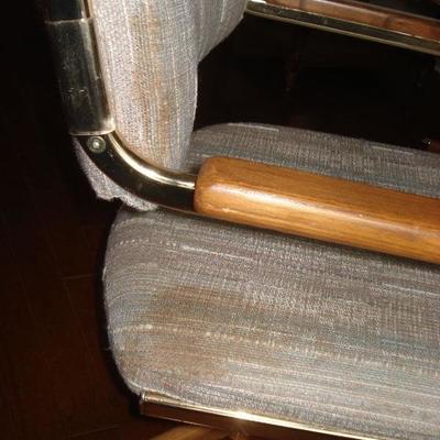 Wooden Game or Kitchen octagonal table with 4 rolling chairs on castors