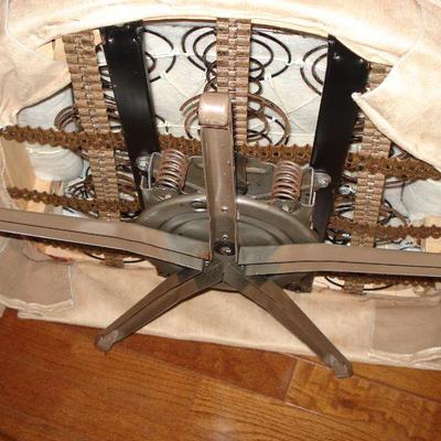 2 glass top end tables, 1 lamp and a swivel rocking chair