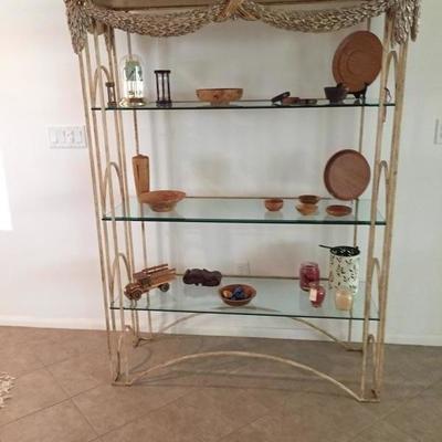 Incredible glass and metal shelf  - Resin top bow - BUY IT NOW 