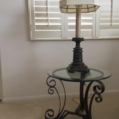End table glass and metal 
