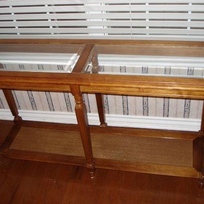 Wood and glass Sofa or Side Table