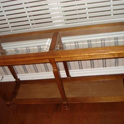 Wood and glass Sofa or Side Table