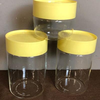 Lot #19 Vintage Pyrex Yellow Lidded Canisters